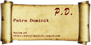 Petre Dominik névjegykártya